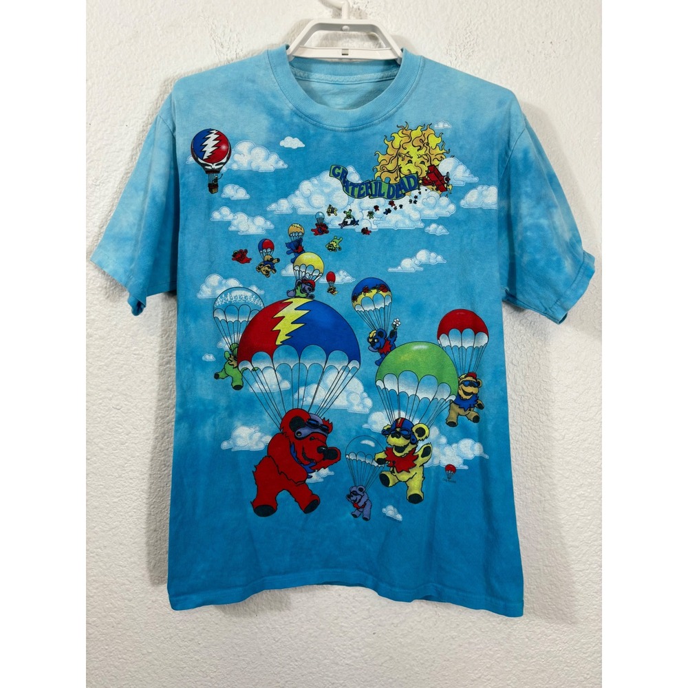 Grateful Dead T-Shirt S Skydiving Bears Tie Dye‎ Graphic Greg Genrich Vtg 2000